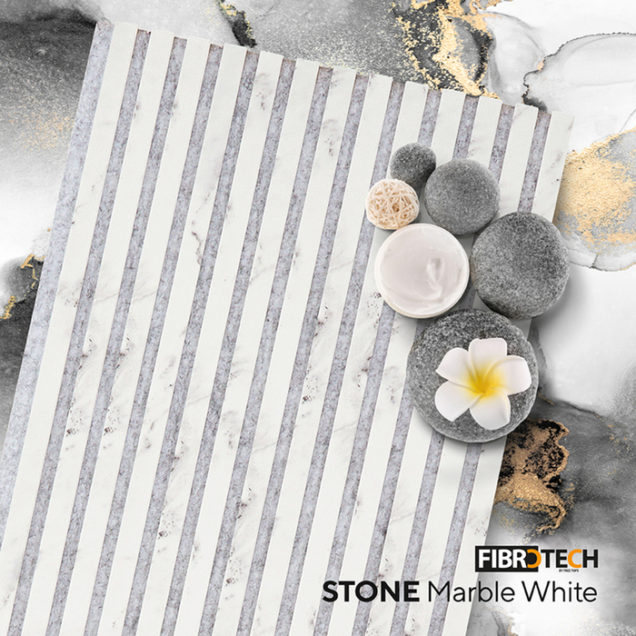 Akustikpanel Marble White Stone 18 x 520 x 2440 mm Fibrotech